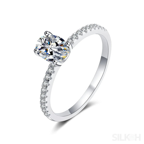 Oval Cut Moissanite Engagement Ring Bea